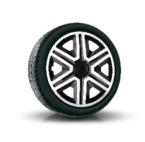 Puklice pre NISSAN 15", ACTION DOUBLECOLOR BIELO-ČIERNE 4KS