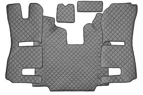 Autokoberce z ekokože Q pre SCANIA R (01.2011-12.2016) - automat - sedadlá RECARO - pneumatické sedadlo spolujazdca - Sivá