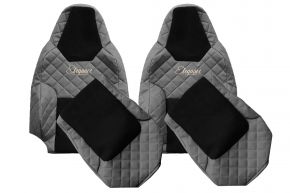 Autopoťahy na mieru ELEGANCE Q pre MAN TGX (od 03.2021) - pás v sedadle vodiča - sivé