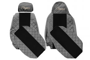 Autopoťahy na mieru ELEGANCE Q pre SCANIA G NEXTGEN (od 01.2017) - sklápacie sedadlo spolujazdca - sivé