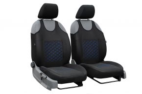 Univerzálne látkové autotričká MOTIVE vhodné pre Renault Trafic, čierne s modrým prešívaním, 2 ks