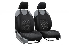 Univerzálne látkové autotričká MOTIVE vhodné pre Citroen Berlingo, čierne so sivým prešívaním, 2 ks