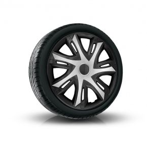 Puklice pre NISSAN 15", N-POWER BICOLOR strieborno-čierne  4ks