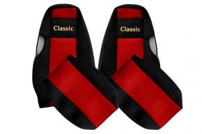 Autopoťahy na mieru CLASSIC pre SCANIA 4 (01.1995-12.2004) - integrované opierky hlavy - červené