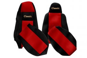 Autopoťahy na mieru CLASSIC pre SCANIA G (01.2013-12.2016) - sedadlo vodiča s mikrofónom - červené