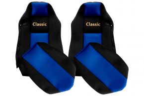 Autopoťahy na mieru CLASSIC pre MAN TGX (01.2007-03.2020) - rovnaké sedadlá ISRI - modré