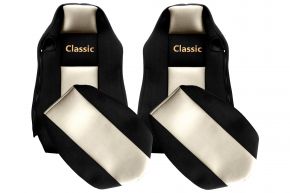 Autopoťahy na mieru CLASSIC pre MAN TGX (01.2007-03.2020) - rovnaké sedadlá ISRI - svetlobéžové