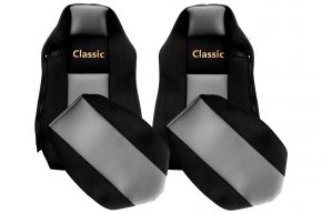 Autopoťahy na mieru CLASSIC pre MAN TGX (01.2007-03.2020) - rovnaké sedadlá ISRI - sivé