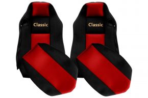 Autopoťahy na mieru CLASSIC pre MAN TGX (01.2007-03.2020) - rovnaké sedadlá ISRI - červené