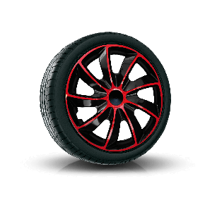 Puklice pre FORD 17", QUAD BICOLOR ČERVENÉ 4ks