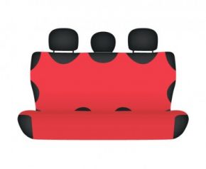 Autotriko COTTON na zadnú nedelenú sedačku červené pre dodávky mikrobusy