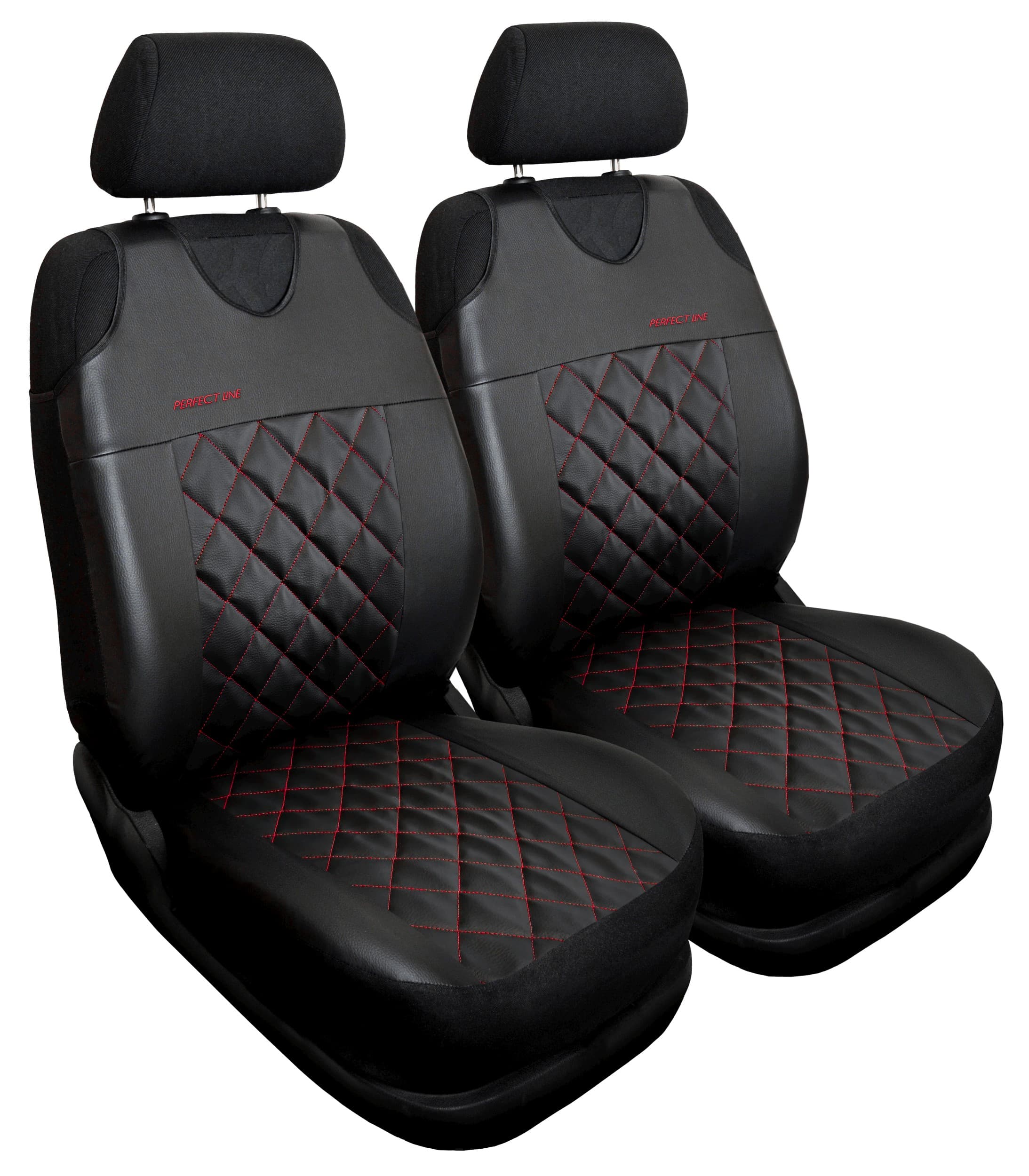 Sada červených autotričiek Perfect Line+ na predných sedadlách