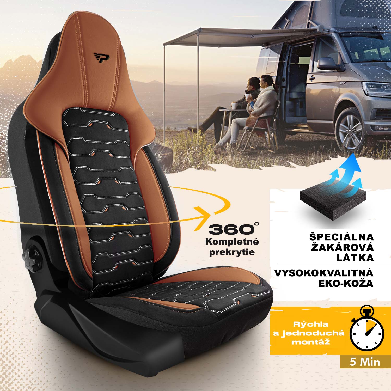 Materiál autopoťahov Beirut - žakárová látka a eko-koža