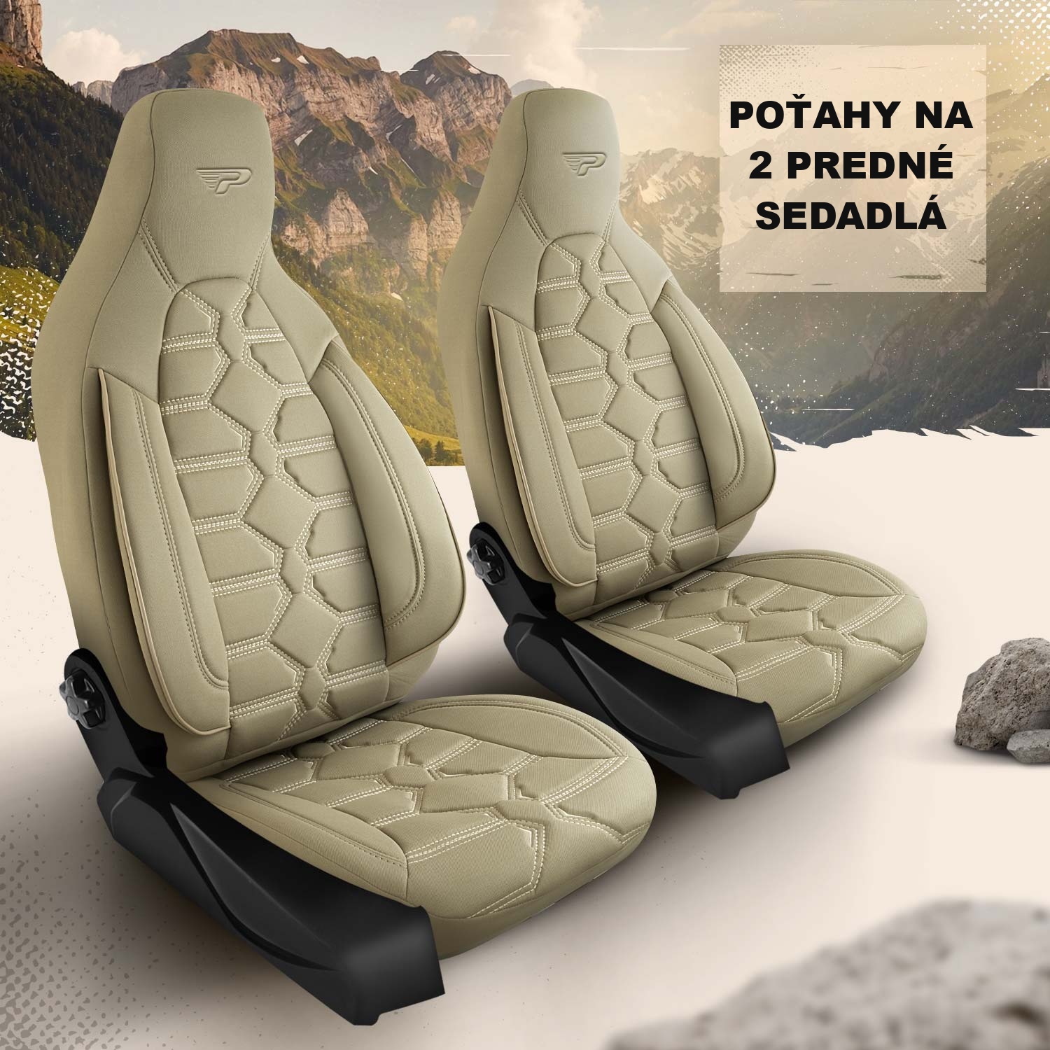 Autopoťahy Boston pre 2 predné sedadlá v béžovom prevedení