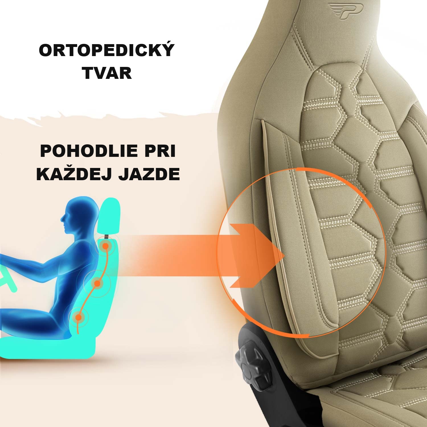 Tvar autopoťahov Boston pre pohodlie pri jazde