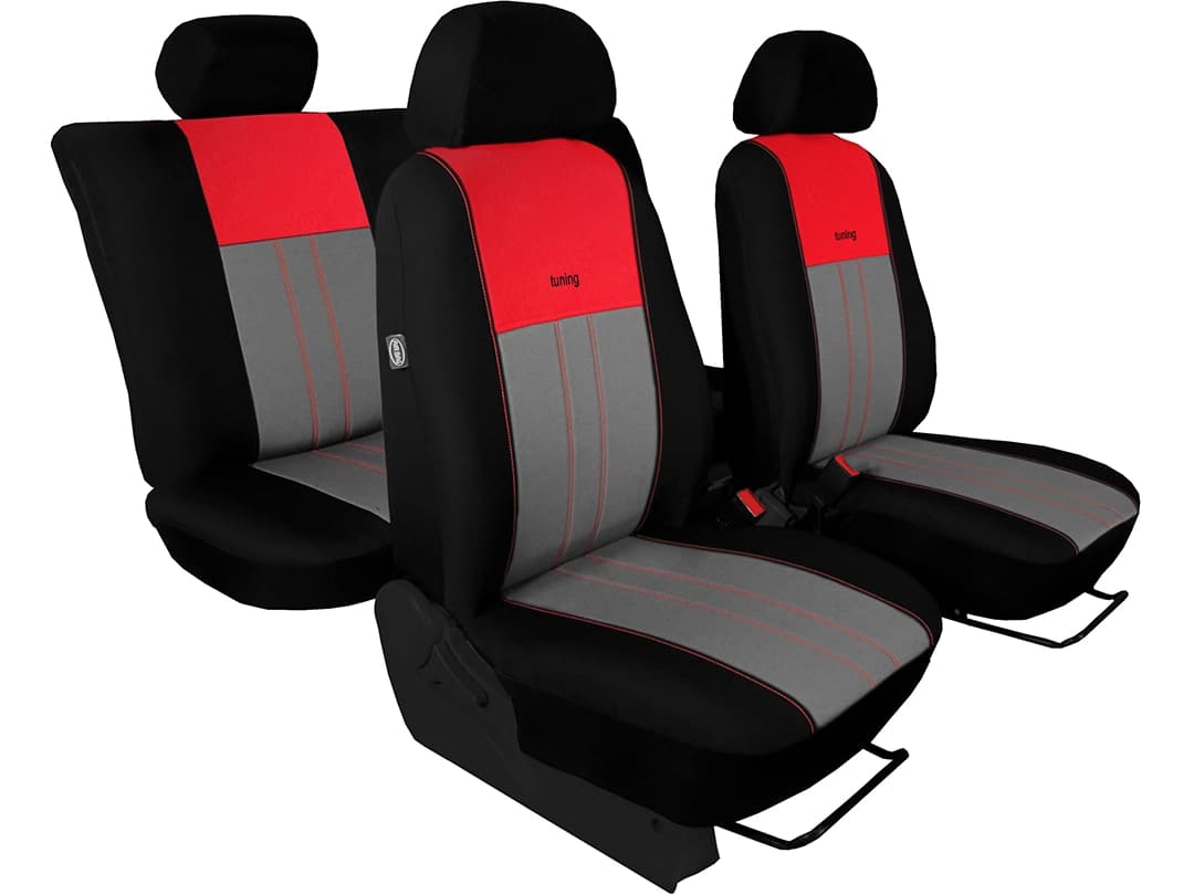 Autopoťahy Tuning Due, farba sivá – červená